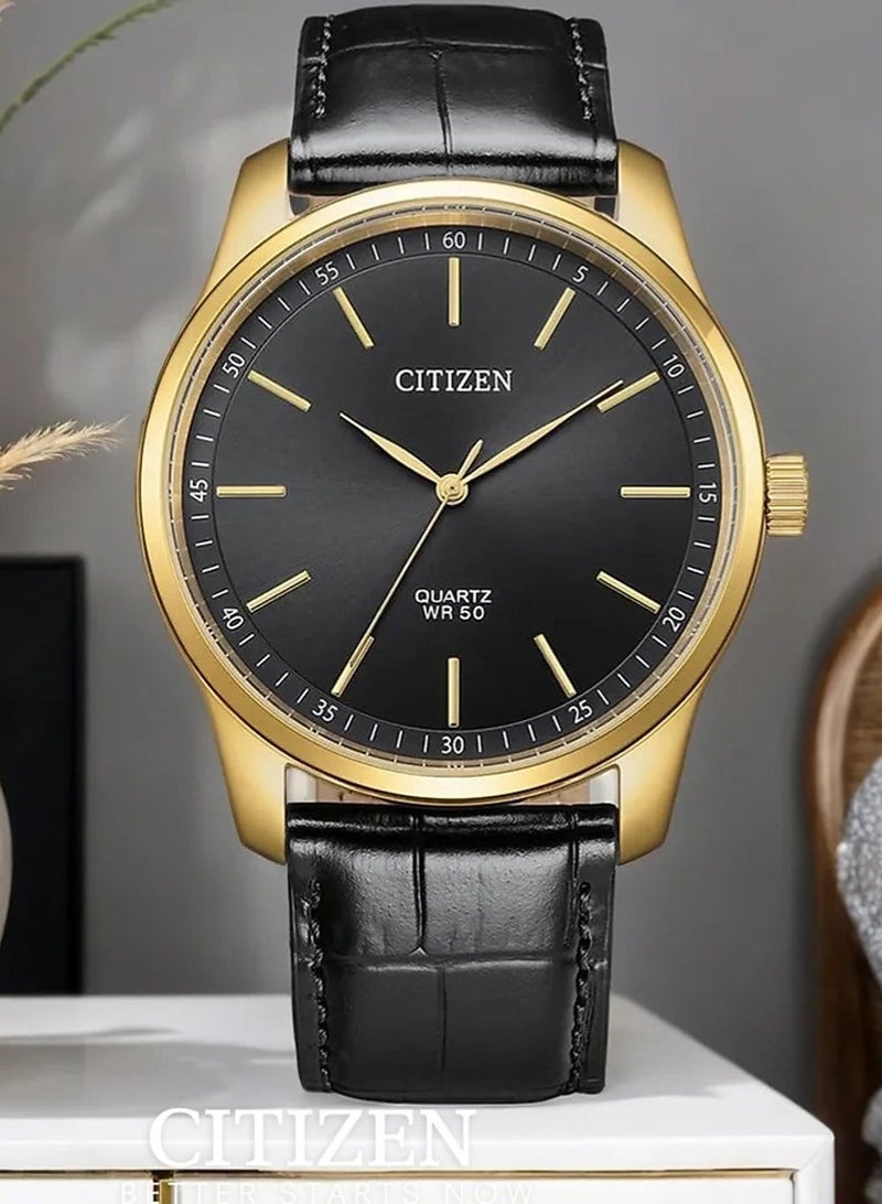 سيتيزن Analog Men's Watch BH5002-02E, 42 mm Black Dial & Black Leather Strap, Gold-Tone Stainless Steel Case, 50 m WR - Image 4